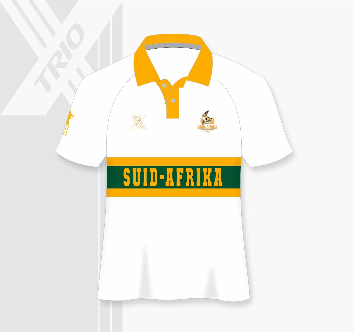 Ladies RUGBY COLLARED SHIRT Suid-Afrika White