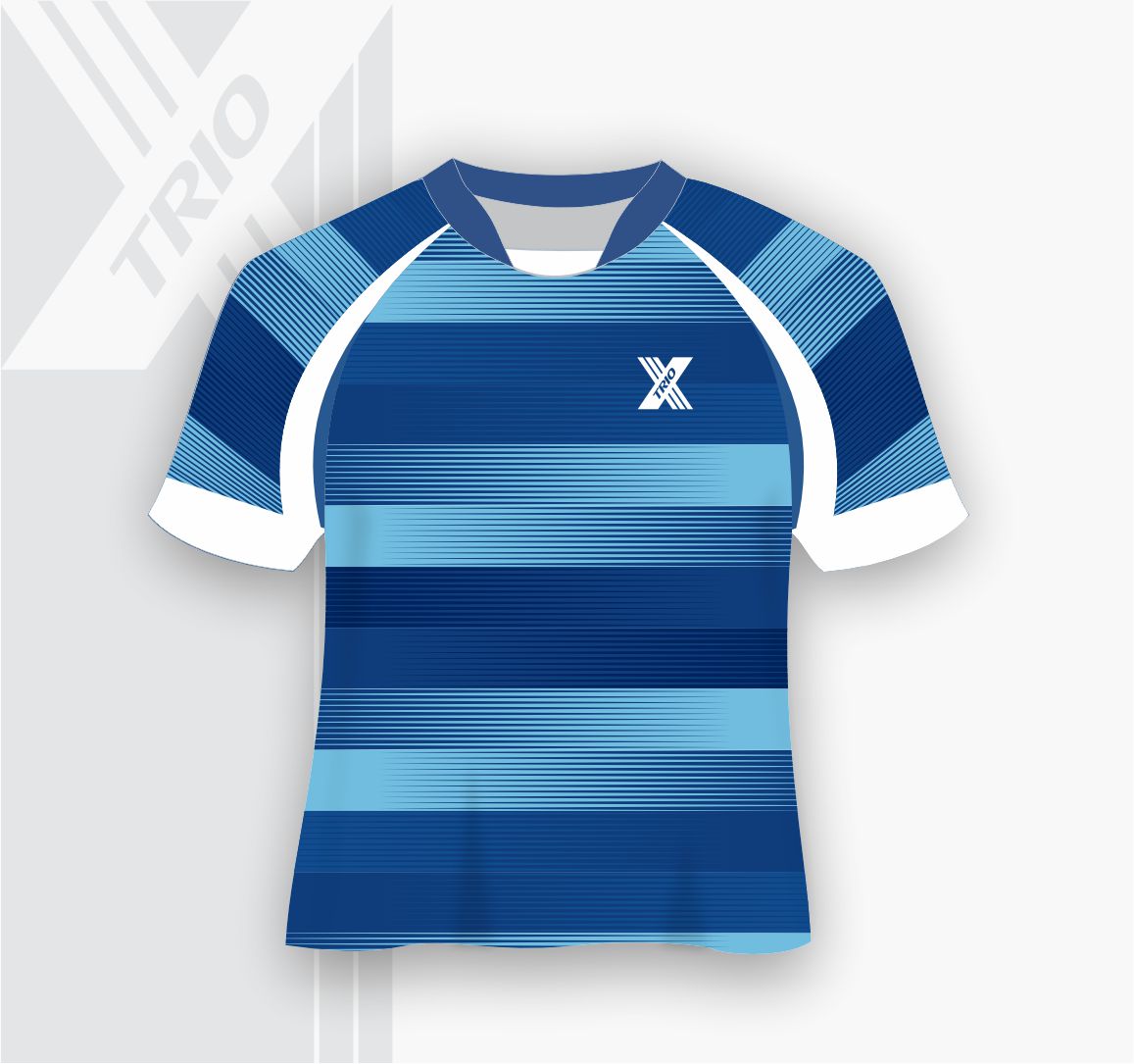 RUGBY JERSEY Shades Of Blue Stripes