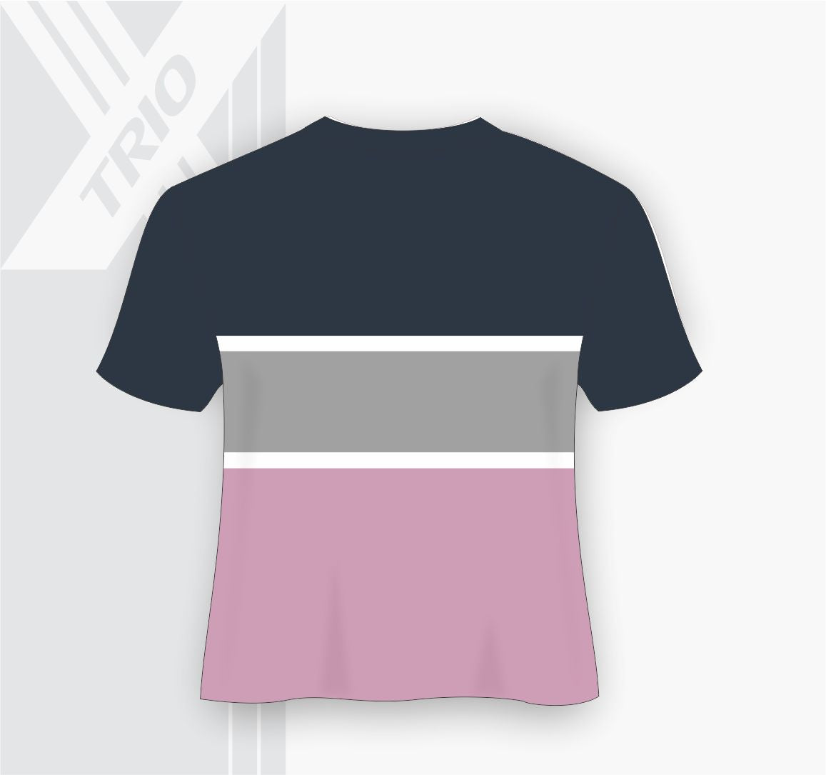 SHORT SLEEVE TSHIRT Navy, Pink and Grey Stripe