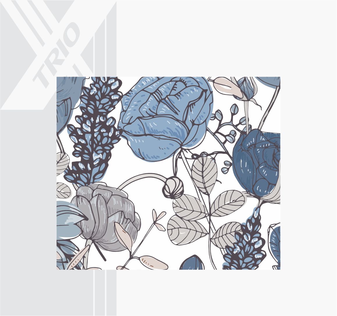 APRON Flowers Blue