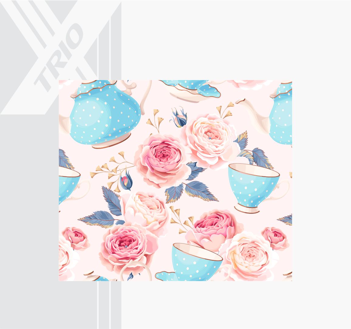 APRON Teacup Blue
