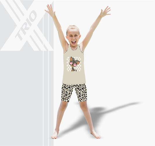 GIRLS ACTIVE SET Leopard Dog