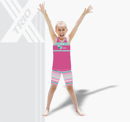 GIRLS ACTIVE SET Striped Hearts