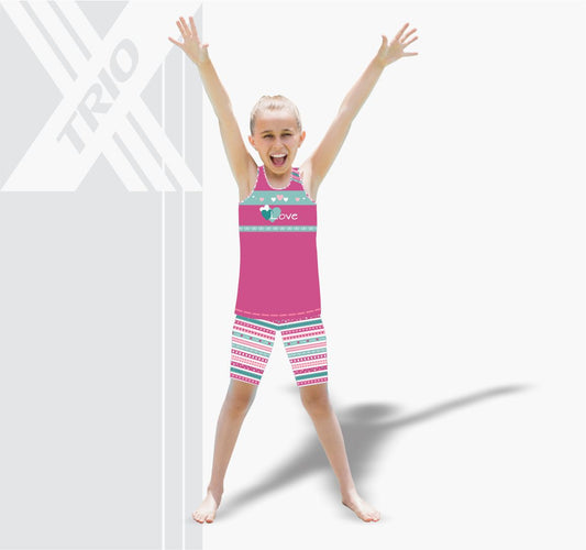 GIRLS ACTIVE SET Striped Hearts