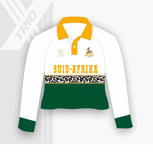 Ladies RUGBY COLLARED SHIRT Leopard Print