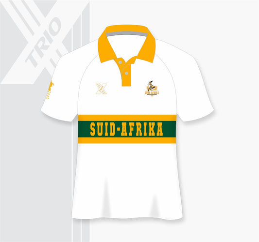 Ladies RUGBY COLLARED SHIRT Suid-Afrika White