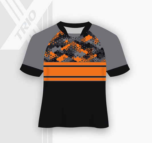 RUGBY JERSEY Orange Hexagon
