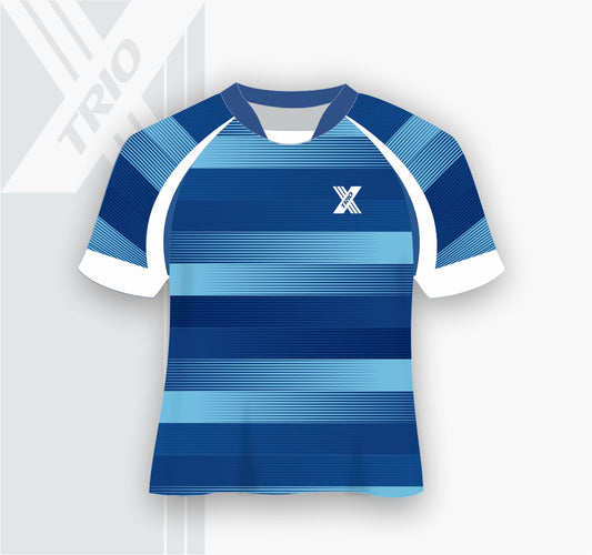 RUGBY JERSEY Shades Of Blue Stripes