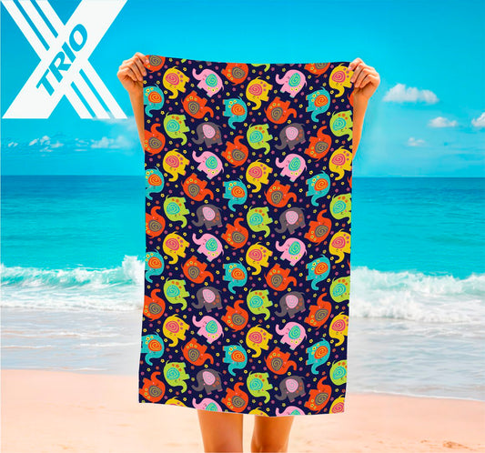 TOWEL Colourful Elephants