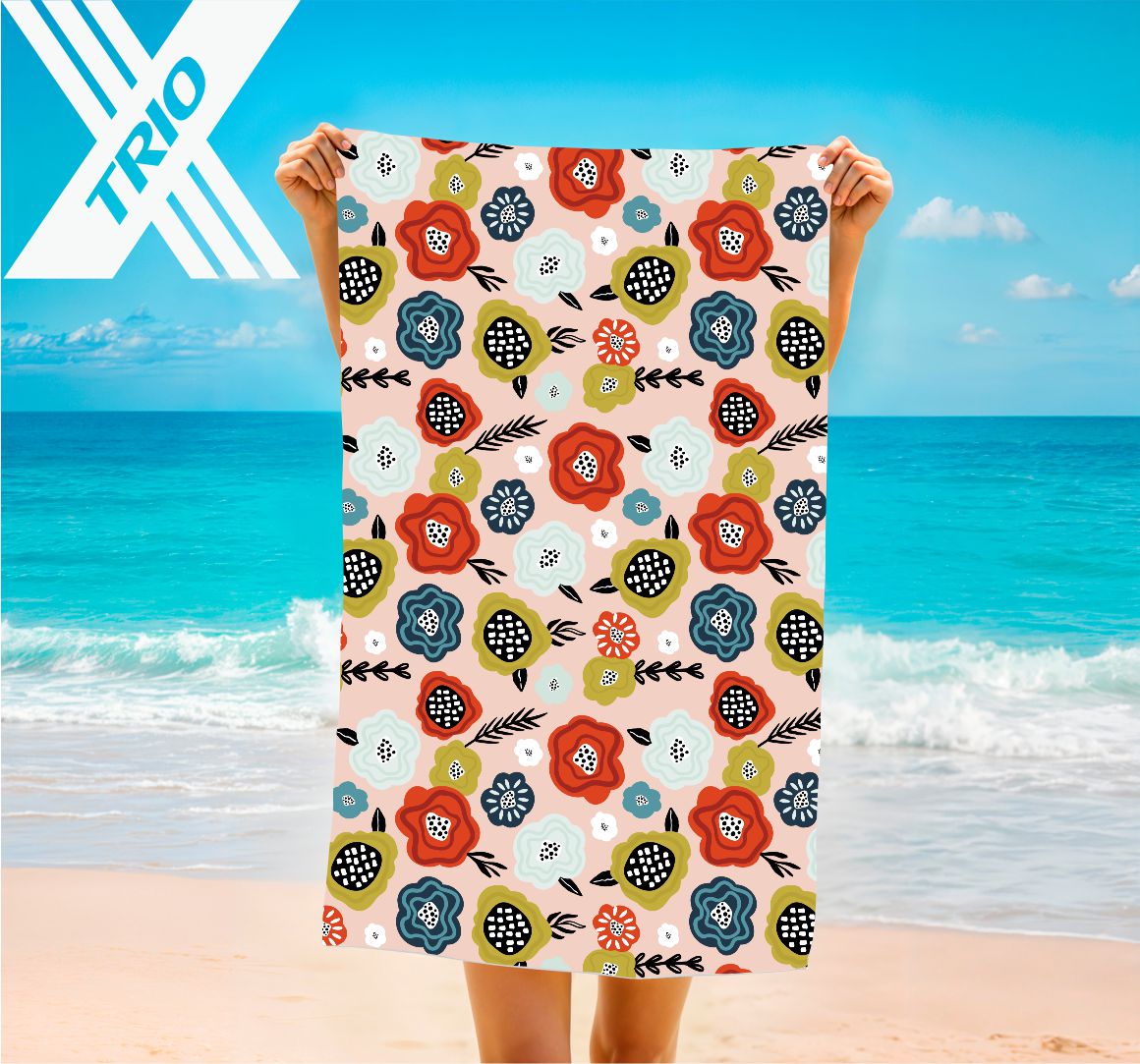 TOWEL Hand Drawn Flowers
