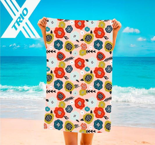 TOWEL Hand Drawn Flowers