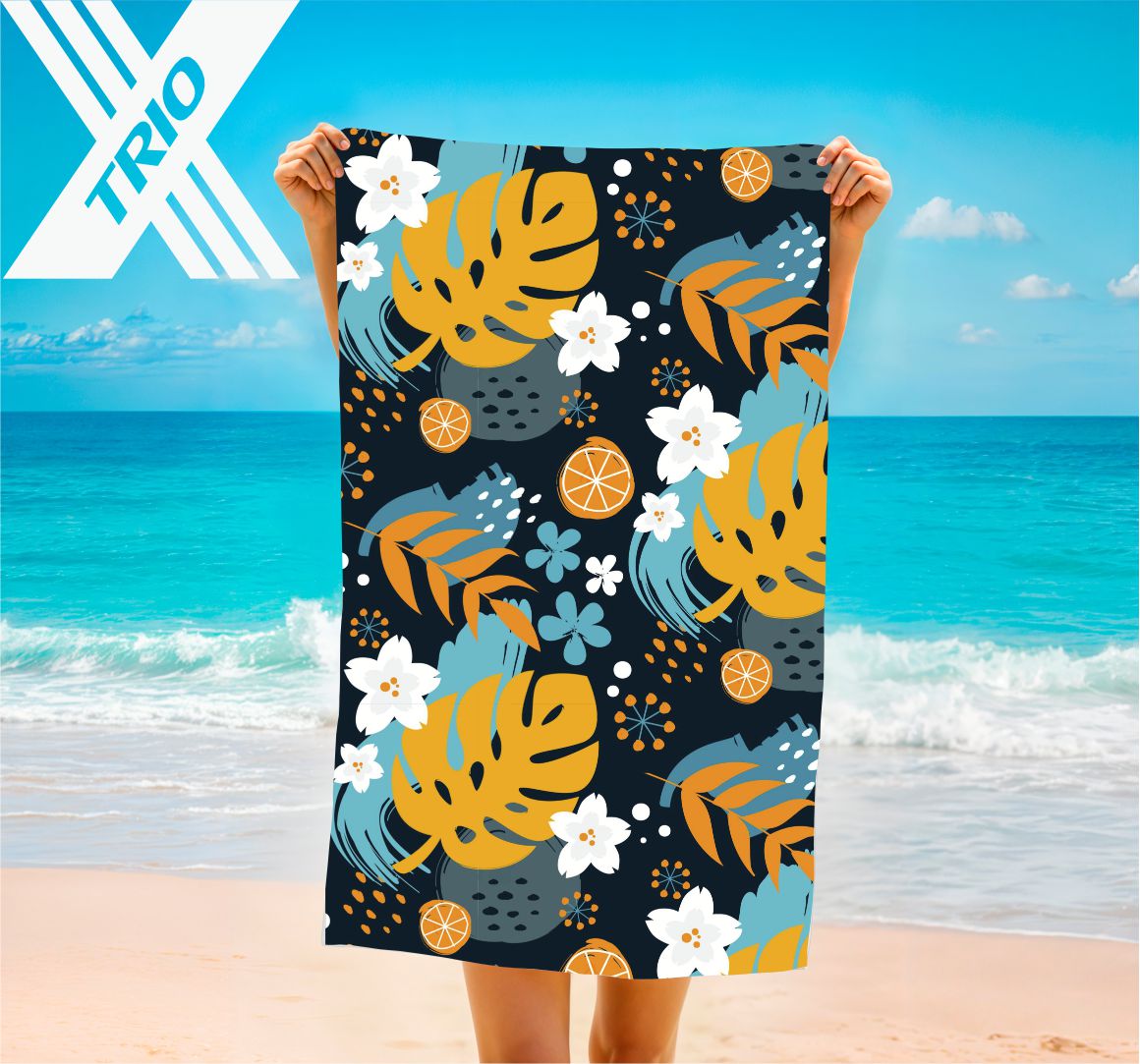 TOWEL Mustard Monstera