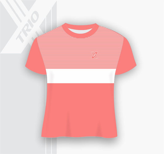 SHORT SLEEVE TSHIRT Coral Stripes