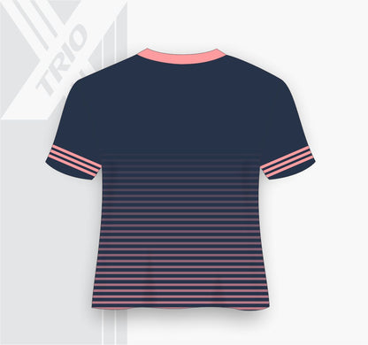 SHORT SLEEVE TSHIRT Navy And Pink Stripes