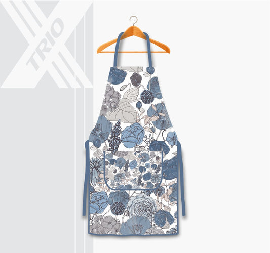 APRON Flowers Blue