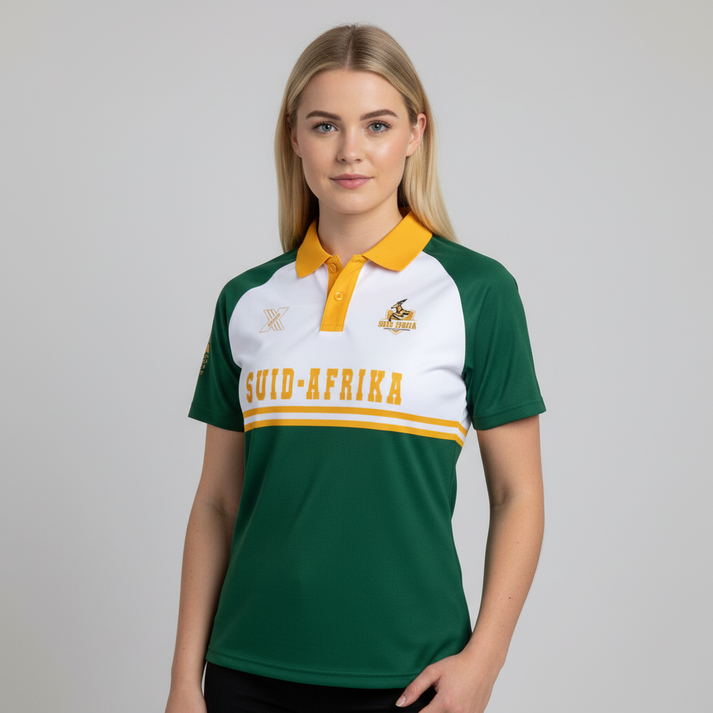 Ladies RUGBY COLLARED SHIRT Suid-Afrika 2 tone